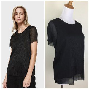 NWT JUST FEMALE Mini Pleat Shimmer Quint Tee Shirt